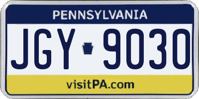 PA license plate JGY9030