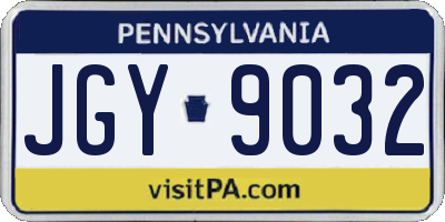 PA license plate JGY9032