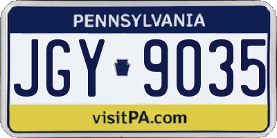 PA license plate JGY9035