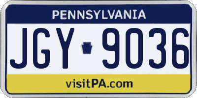 PA license plate JGY9036