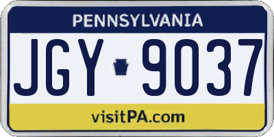 PA license plate JGY9037