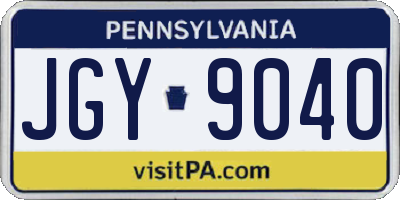 PA license plate JGY9040