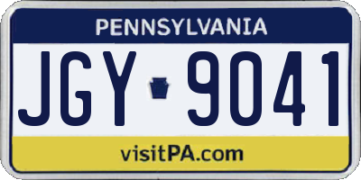 PA license plate JGY9041