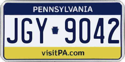 PA license plate JGY9042