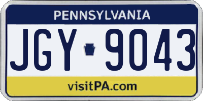PA license plate JGY9043