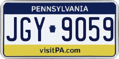 PA license plate JGY9059