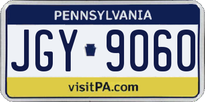 PA license plate JGY9060