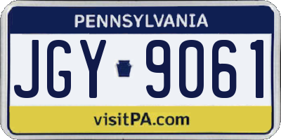PA license plate JGY9061