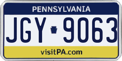 PA license plate JGY9063
