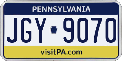 PA license plate JGY9070