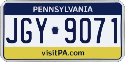 PA license plate JGY9071