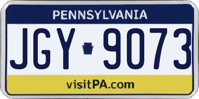 PA license plate JGY9073