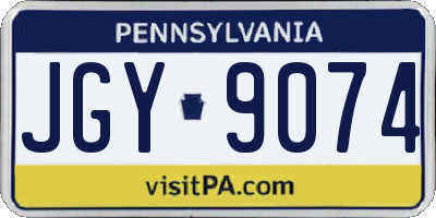 PA license plate JGY9074