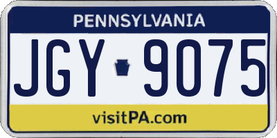 PA license plate JGY9075