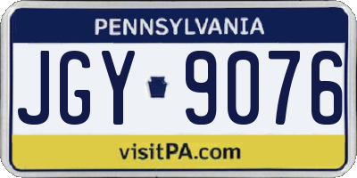 PA license plate JGY9076