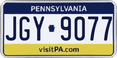 PA license plate JGY9077