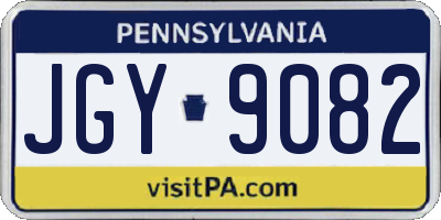 PA license plate JGY9082