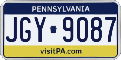 PA license plate JGY9087