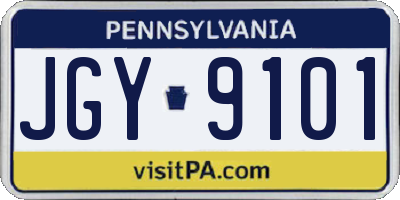 PA license plate JGY9101