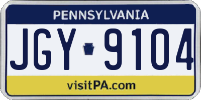 PA license plate JGY9104