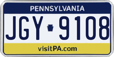 PA license plate JGY9108