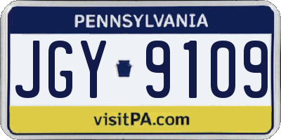 PA license plate JGY9109