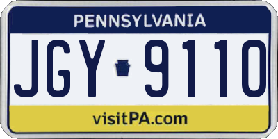 PA license plate JGY9110