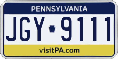 PA license plate JGY9111