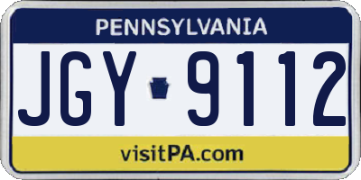 PA license plate JGY9112