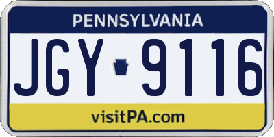 PA license plate JGY9116