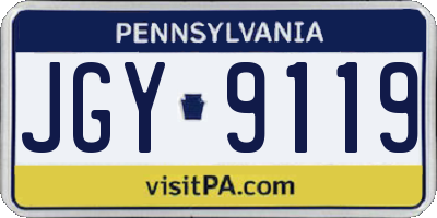 PA license plate JGY9119