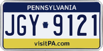PA license plate JGY9121