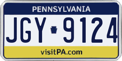 PA license plate JGY9124