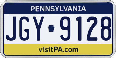 PA license plate JGY9128