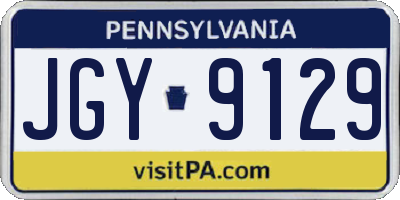 PA license plate JGY9129