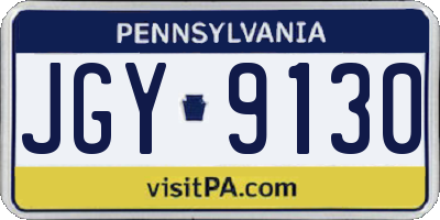 PA license plate JGY9130