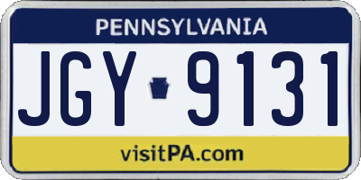 PA license plate JGY9131