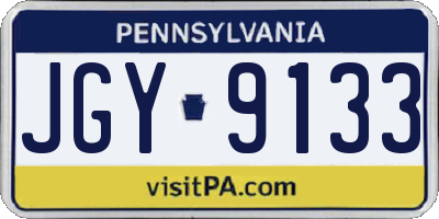 PA license plate JGY9133