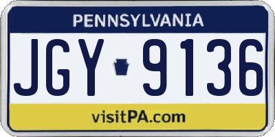 PA license plate JGY9136
