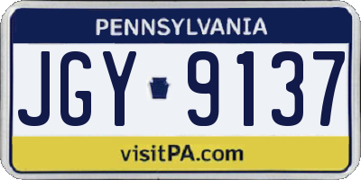 PA license plate JGY9137