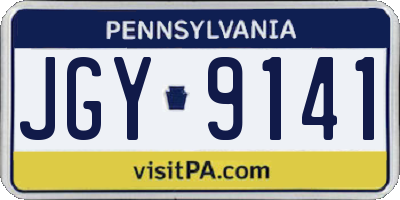 PA license plate JGY9141