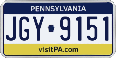 PA license plate JGY9151