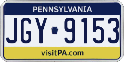 PA license plate JGY9153