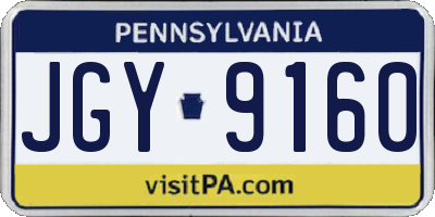 PA license plate JGY9160