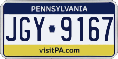 PA license plate JGY9167