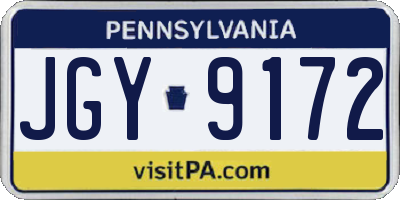 PA license plate JGY9172