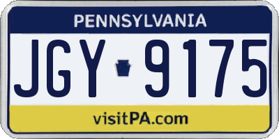 PA license plate JGY9175
