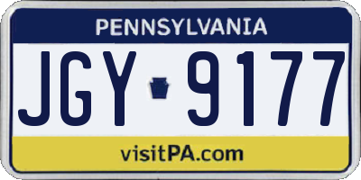 PA license plate JGY9177
