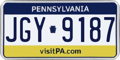 PA license plate JGY9187