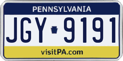 PA license plate JGY9191